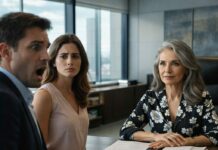 Nunca pensé que un solo mensaje cambiaría todo. “No vengas a la barbacoa. Lo arruinarás todo”, me escribió mi yerno. Respondí solo: “Entendido”. A la mañana siguiente, cuando entraron a mi oficina y me vieron sentada detrás del escritorio, gritaron. Su rostro palideció. En ese momento supe algo: no sabían quién era yo… y acababan de descubrirlo.