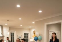 At my housewarming, my daughter-in-law pressed a wineglass into my hand, smiling too brightly. “This is for Dad. A new beginning.” I lifted it—then my granddaughter yanked my sleeve, eyes wide, whispering, “Don’t.” Before I could ask why, my son snatched the glass and downed it. Thirty minutes later, the room erupted—someone screamed his name, and I watched his smile collapse. That’s when I realized the toast wasn’t meant for me… but I still don’t know who it was meant to bury.