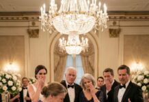 I never imagined my wedding day would turn into the cruelest moment of my life. When I spotted my mother, Rosa—threadbare dress, trembling hands—walking into the grand hall, my throat tightened. “Mom… you shouldn’t be here,” I hissed, hearing my bride’s family whisper. She turned to leave, crying—until Noah’s voice exploded: “A man who can’t honor the woman who gave him life has no right to say vows!” And then… my mother’s scarred fingers flashed in my mind—and I broke.