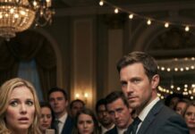 The reunion smells like perfume and cold buffet food when she spots me—same cruel smile, same sharp elbows. She scoops leftovers onto my plate and laughs, loud enough for the whole table. “Still taking scraps?” My throat tightens; I’m back in that classroom, hearing her spit my name like trash. She flashes her diamond, doesn’t even recognize me. I slip a card into her plate. “Read my name,” I say. “You have 30 seconds…” Her smile cracks. Then her eyes widen. And the room goes very, very quiet.