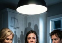 I was still wearing my black suit when my mother-in-law cornered me in my own kitchen. “We’re family,” she said sweetly, sliding a folder across the table. “So you’ll wire us $1.5 million.” My stomach dropped—these were the same people who skipped my dad’s funeral. “You don’t get to profit from his death,” I snapped. Then my husband whispered, shaking: “I heard them… they planned it.” And that’s when everything started to collapse.