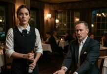 When the billionaire lifted his wine glass, my breath caught. On his wrist—a small red rose twisted into an infinity symbol. My mom has the same tattoo. Same wrist. Same scars around it. I whispered, “Sir… my mother has a tattoo just like yours.” His glass slipped and shattered. He stared at me and asked, “What’s her name?” I answered—and watched the color drain from his face. Because that tattoo wasn’t art. It was a promise.