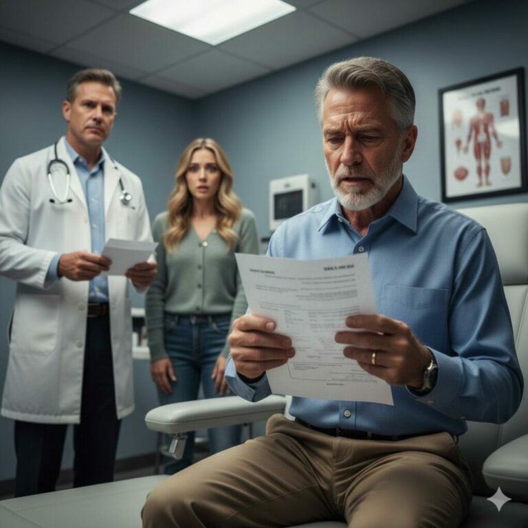 My son slammed the paperwork on the table and sneered, “You’re not my real father—prove it.” His wife added, sweet as poison, “No DNA, no inheritance.” I stared at the consent form, hands shaking—not from fear, but betrayal. At the clinic, the doctor opened the envelope and my son’s color drained fast. “That can’t be right,” he whispered. Because the unexpected DNA match on the report… wasn’t me. So who was it?