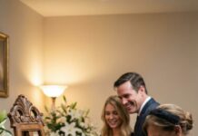 I walked into my eight-month-pregnant daughter’s funeral with lilies choking the air. Her husband stood by the coffin—smiling—his arm around a woman I’d never seen. “Have you no shame?” I hissed. He leaned close and muttered, “After today, I’m free.” Then the lawyer cleared his throat. “Per her will… there is one condition.” My son-in-law scoffed—until the paper opened. His face drained. “No… no, that’s impossible.” I realized my daughter had planned everything.