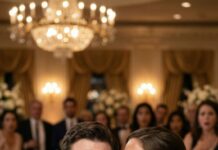 I caught the slightest movement—his fingers tipping something into my champagne just as the music swelled. My smile didn’t falter. I simply switched our glasses and raised mine for the toast. He drank. Then I leaned in, close enough for only him to hear, “Wrong glass, darling.” His throat bobbed. His face went paper-white. And that’s when I realized… this wasn’t his first time trying.