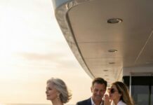 “‘Say hi to the sharks,’ my daughter-in-law hissed, her nails digging into my arm as she shoved me off the yacht. I hit the water hard—and through the spray I saw my son smiling, like I was already dead. They thought my $3 billion would vanish with me. But when they strutted back home, expecting champagne and freedom… I was waiting in the living room, dry, calm—holding a “gift” they’d never forget. Want to know what it was?