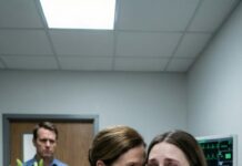 My fingers slipped. His mother’s porcelain dish shattered across the dinner tiles—one bright crack that turned the whole room cold. My husband’s chair scraped back. “Stupid,” he hissed, loud enough to make everyone freeze. “Please… I’m five months—” I didn’t finish. The first hit stole my breath, the next stole my balance. I remember my hands on my belly, begging, Stay with me, baby… I woke in the ER, blood on the sheets, my throat raw from praying. Then she leaned close, perfume sweet as poison. “If anyone asks…” she whispered, smiling, “…you fell.” And that’s when I realized the dish wasn’t what broke.