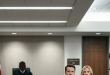 “Your Honor, I’d like to introduce someone… important,” my husband announced, voice echoing through Courtroom 7B. He smiled like he’d already won—then stepped aside to reveal her… and a five-year-old girl with his exact eyes. “This is my daughter, Lily.” Gasps rippled. My lawyer froze. I didn’t. I smiled. Because Cameron—my twelve-year-old son—slowly stood up beside me and whispered, “Dad… tell them what you did.” And that’s when everything began to collapse…