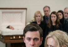 The day Mom saw our new neighbor, all the color drained from her face. “Build a twelve-foot fence,” she hissed, gripping my arm hard enough to bruise. “Now.” Lawsuits flew. Then weeks of icy silence—until he dropped dead overnight. At his funeral, I leaned in as Mom whispered, trembling, “You can’t know who he really is.” But the stranger in the coffin wasn’t the shock… the name on his hidden file was.