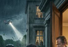 I stood in the rain with my wife and child after the storm destroyed everything we owned. Desperate, I went to my in-laws’ mansion, thinking they’d help. Instead, my father-in-law blocked the door and sneered, “Five thousand dollars a room… or leave.” My hands shook as I made one call. Minutes later, a helicopter roared overhead. Then my billionaire boss stepped out and said four words that changed everything…