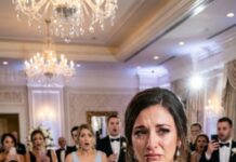 At our wedding, I watched my husband lift his glass and smile like he owned the room. “This dance,” he announced, “is for the woman I’ve loved for ten years.” My heart surged—until he walked past me… and stopped in front of my sister. The crowd erupted, clapping like it was romantic. I tasted blood where I bit my lip, then said one sentence into the microphone. His face drained. His knees buckled. And the music didn’t stop.