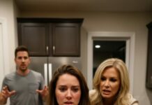 The first slap came out of nowhere—sharp, loud, humiliating. My ears rang as my mother-in-law leaned in and snarled, “You don’t deserve this family… and you never will.” I tasted blood and watched my husband just stand there, frozen. Then she grabbed my wrist and hissed, “If you won’t give me what’s mine, I’ll take it.” But when I looked down at what she was holding, my stomach dropped—because it wasn’t money… it was evidence.