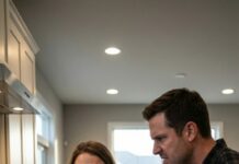 He “loved” me loudest when the door was closed. Every day, in front of our two little ones, he’d grip my wrist and whisper, “Smile. Don’t embarrass me.” The children stood frozen—tiny statues with wide, wet eyes—while he made sure I learned fear by heart. Then tonight, he slipped and said a name he shouldn’t have. I looked at the kids, at the lock, at the phone… and I finally understood what he was hiding.