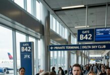 He pointed at me in the middle of the airport like I was a criminal. “Tell them why you really left,” my ex sneered, while his mistress laughed loud enough for strangers to stare. My throat closed, humiliation burning my skin—until the gate agent called my name and asked, “Ms. Carter… are you ready for boarding?” My ex froze. His smile died. Because the next flight wasn’t commercial… and the truth was about to take off.