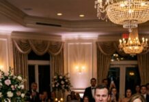 I still had my wedding bouquet in my hands when he leaned close and whispered, “You’re leaving with nothing.” The music kept playing, the guests kept smiling—until he grabbed my arm and steered me toward the doors like I was a stranger. “Mark, stop,” I gasped, heels slipping. He turned to the room and announced, “She’s not family anymore.” Everyone froze… and that’s when I decided I wouldn’t walk out broke.