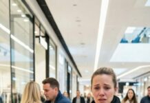 I cradled my pregnant belly with one hand, gripping my daughter’s fingers with the other as the mall swirled around us. She tugged my sleeve and whispered, “Mom… that’s Dad.” I looked up—and my heart hit the marble floor. He was laughing, his hand possessive on a stranger’s waist. I heard him murmur, “Relax. My wife would never come here.” I swallowed hard, crushing the receipt in my palm—owner’s name printed in bold. Mine. And he had no idea whose kingdom he’d just entered.