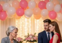 At my luxury baby shower—eight months pregnant, forty guests smiling—Victoria Ashford pressed an envelope into my hands. “Open it, Clare.” Divorce papers. Signed by Bradley. She leaned in, voice like ice: “You were never our class. He’s found someone… worthy.” My stomach tightened. The room blurred. Someone screamed. In the ambulance, I whispered to my unborn child, “They think I’m powerless.” I smiled through the pain—because they had no idea what I owned… and what I was about to take back.