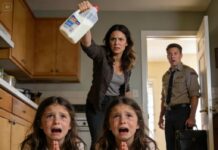 I came home early, picturing my daughters rushing down the hallway – “Dad!” – arms outstretched, laughter echoing everywhere. But the house was silent. Too silent. Near the kitchen, I heard a small, broken sob. “Mom… I’m sorry…” My wife’s voice was sharp as a whip. “Sorry? After what you did?” Then the sound – wet, heavy – of spilled milk. I turned the corner and froze. White liquid dripped from my daughters’ hair, their shoulders trembling. My new wife turned, horrified to see me. And that’s when I realized… I didn’t know who I’d married