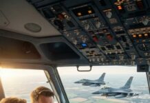 I was just a quiet passenger in seat 8A when the fighter jets appeared beside our plane, but when the radio crackled and a young pilot shouted, “I’m losing control! I can’t hold formation!” my past came rushing back. The captain stared at me as I whispered into the headset, “Falcon Two… listen carefully. This is Eagle One.” For five years the world believed I was dead… but that morning the sky recognized my voice again, and what happened next changed everything.