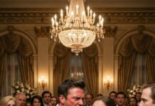 When I arrived at my sister’s engagement party, the security guard blocked my way and sneered, “Staff entrance is around the back.” I almost laughed—until I saw the groom’s mother watching me like I was trash. “You should be grateful we even let people like you in,” she whispered. They had no idea whose name was on the hotel deed… and before the night was over, everyone in that ballroom would.