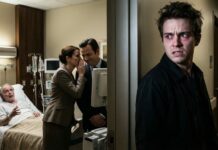 I stood outside my father’s hospital room and heard my stepmother whisper, “Once he’s gone, we split everything.” My uncle answered coldly, “Make sure the son gets nothing.” My blood ran cold—but then my billionaire father’s eyes snapped open, his mouth trembling in a voiceless cry for help. In that terrifying silence, I realized one thing: he wasn’t dying… he was trying to warn me.