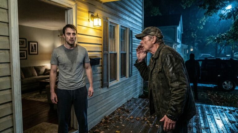 At 1:03 a.m., three slow knocks turned my blood to ice. My father had been dead for years—so why was he standing on my porch, older, trembling, whispering, “Don’t scream. They buried the wrong man.” I staggered back, certain I was losing my mind. Then he grabbed my arm and said, “If they know I found you, you’ll die before sunrise.” And behind him, something moved in the dark.