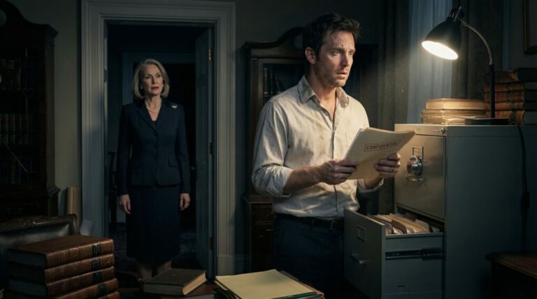 For 28 years, my father locked his home office every night, and after he died, I finally broke in. What I found wasn’t grief—it was a nightmare in neatly stacked files. “You were never supposed to see this,” my mother-in-law whispered when she caught me holding the evidence. My billionaire in-laws weren’t just hiding secrets… they were hiding a crime that had my father killed. And the moment I learned the truth, I became their next problem.