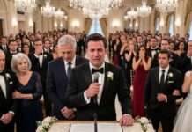 On my wedding day, in front of 500 guests, my in-laws pointed at my dad and sneered, “That’s not a father—that’s trash.” My fiancée laughed. Something inside me snapped. I grabbed the mic and said, “Then there won’t be a wedding.” The room went silent. As I turned away, my dad touched my shoulder and whispered, “Son… I’m a billionaire.” I thought the humiliation was over. I was wrong.