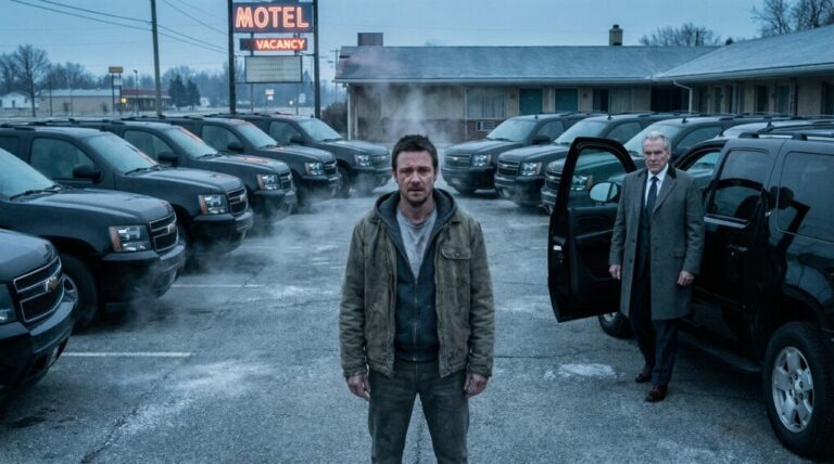 My wife chose my CEO over me, and in one day, I lost my job, my family, and even my son. That night, freezing and broken, I gave my only coat to a homeless man. He looked me in the eyes and whispered, “You won’t regret this.” Days later, 12 black SUVs surrounded me. When the door opened, my knees nearly gave out—because the man who stepped out was someone I never expected to see again.