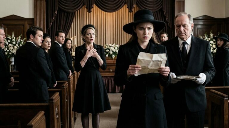 At my billionaire father’s funeral, my stepmother leaned in and hissed, “Even in death, your dad left you nothing.” The room went silent, and for one crushing second, I believed her. Then the butler pressed a sealed envelope into my shaking hands. The moment I broke it open, her smile vanished. “No… that’s impossible,” she whispered. That was when I realized my father’s real final gift had never been money.