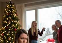 Christmas morning, my parents handed my sister the keys to a brand-new BMW while I unwrapped a plastic piggy bank with two dollars inside. Dad smiled and said, “It’s the start of your future, Iris.” Chelsea laughed, “Don’t worry, I’ll drive you when your old Toyota dies.” In that moment, thirty-four years of favoritism finally snapped inside me—and by 3:42 a.m., I was driving away from home forever. But walking away was only the beginning.
