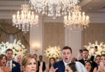 The ballroom is buzzing—130 faces, cameras up—when my new daughter-in-law leans in and hisses, “Give me your apartment keys. Now.” I laugh, thinking it’s a joke… until she repeats it louder, sweet as poison: “You heard me.” I clutch my purse. “No.” Her smile snaps. A sharp slap cracks across my cheek—gasps, silence, my son frozen. I stumble out, hands shaking, and make one call. Thirty minutes later, a man steps into the ballroom, says my name, and the bride’s eyes go wide with terror. Because he isn’t here to congratulate her… he’s here to collect something she never thought I’d use.