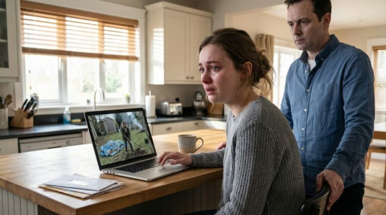 I expected to find stolen tools, maybe a stranger sneaking around the dacha. Instead, I found my mother-in-law on the recording—alone, digging, dragging, whispering words I couldn’t understand. “She said she was pulling weeds,” I told my husband, my voice breaking. “But that’s not what I saw.” He went silent after watching the first minute. And when the screen suddenly glitched at the worst possible moment, I realized the truth might be even more terrifying than the footage showed.