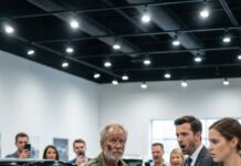 I walked in barefoot, wrapped in rags, and the showroom went silent—then Carter barked, “Out. You can’t even afford lunch, let alone my cars.” Laughter erupted. Someone lifted a phone to film me like I was a joke. My chest tightened… but I kept my head down. Then Lily stepped forward, whispering, “Sir, please—sit. Have some water.” Carter snapped, “Touch him and kiss your commission goodbye!” Lily didn’t flinch. Before I left, I slipped her a folded note. She didn’t know my name… or what those words were about to do to her life.