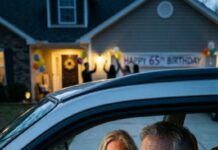 My daughter and her husband were hosting my 65th birthday, and everything looked perfect—until my wife gripped my arm and whispered, “We need to leave. Right now. Don’t ask questions.” I laughed it off… but she didn’t. In the car, she locked the doors like we were escaping something and shoved her phone at me. “Read this,” she said. My smile vanished halfway through the first line.