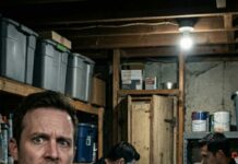 I called a furnace technician while my wife was in Vancouver, expecting a routine fix—until my phone buzzed. “Mr. Hoffman… there’s a locked door behind your storage shelves. Who’s inside?” I froze and texted back, “What door? We don’t have any locked rooms.” He replied, “Sir, I can hear breathing… and there are FOUR padlocks on the outside.” My stomach dropped. I dialed 911—because whatever was behind that door was about to change everything.