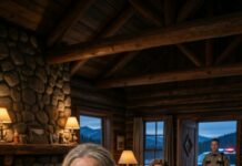 I drove to my Montana mountain house for peace—only to find my daughter-in-law’s parents’ cars in my driveway and strangers’ laundry hanging on my porch. Inside, her cousins were sprawled on my couch like it was theirs. When she saw me, she shrieked, “Get out!” I set my bag down, sat in the nearest chair, and said calmly, “No. You will.” Then I made one quiet move that started her world collapsing.