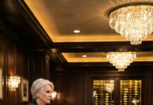 I never told my son-in-law that I was a judge who had spent her entire career putting domestic abusers behind bars. At a lavish dinner, he suddenly yanked my daughter’s hair because she ordered the “wrong” wine. His father clapped and laughed. “She needs to know her place—a girl without a father. Good job, son.” They thought I was just a harmless single old woman, easy to bully. I slowly stood up, met his eyes, and said calmly, “You’ll be meeting her father very soon— in hell.”